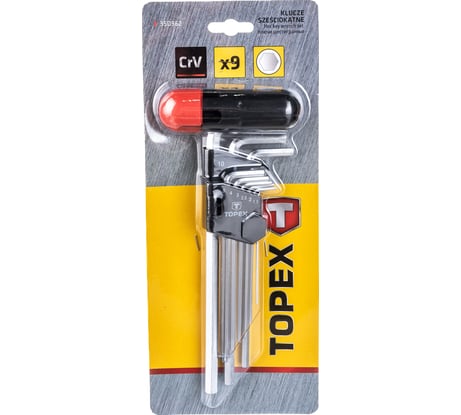 Набор шестигранных ключей TOPEX 1.5-10 мм 35D962