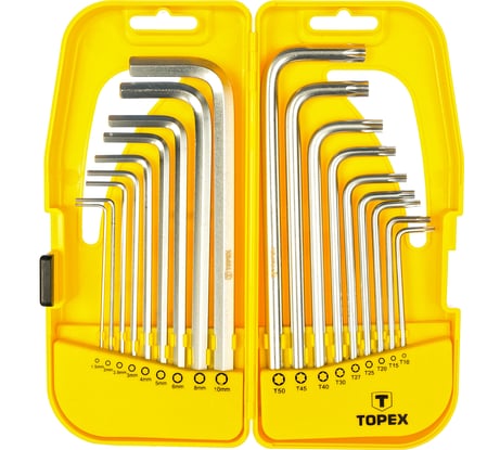 Ключи шестигранные и Torx набор 18 шт TOPEX 35D953