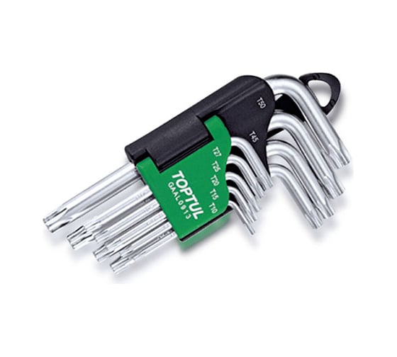 Набор коротких Г-образных ключей TOPTUL Torx T10-T50, 9 предметов GAAL0913