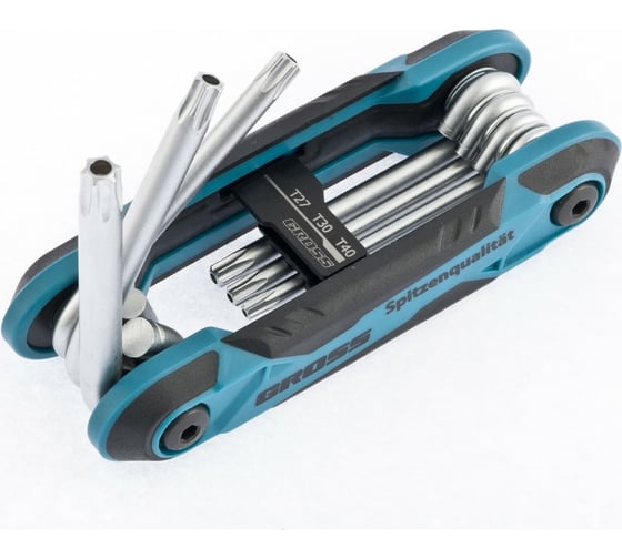 Набор имбусовых ключей Tamper-Torx GROSS TT10-TT40,CrV, складные, 7 шт.// 16413