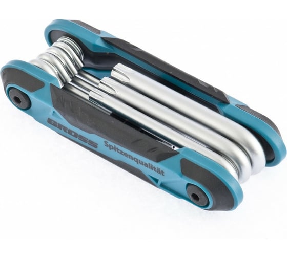 Набор имбусовых ключей Tamper-Torx GROSS TT10-TT40,CrV, складные, 7 шт.// 16413