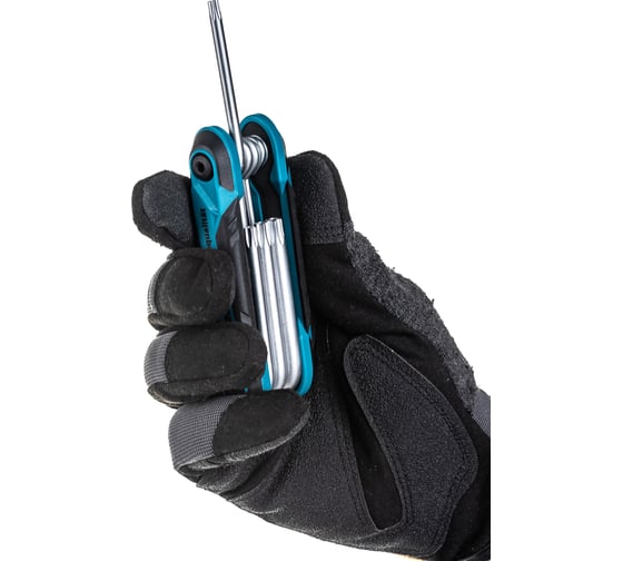 Набор имбусовых ключей Tamper-Torx GROSS TT10-TT40,CrV, складные, 7 шт.// 16413