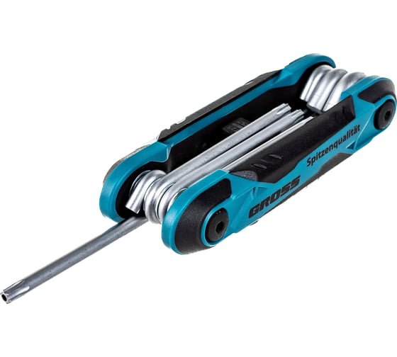 Набор имбусовых ключей Tamper-Torx GROSS TT10-TT40,CrV, складные, 7 шт.// 16413
