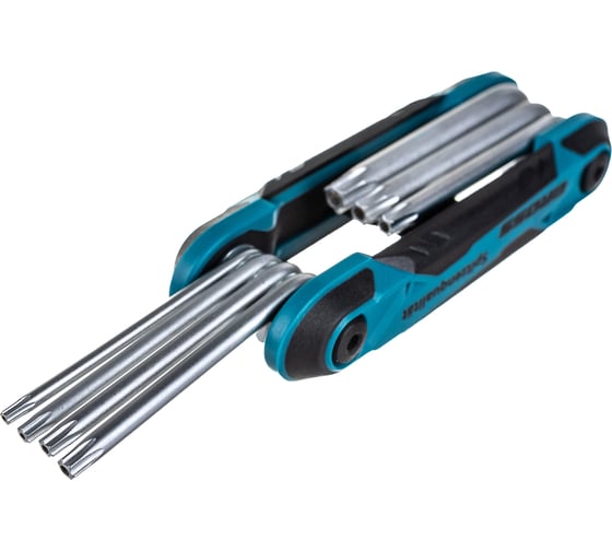 Набор имбусовых ключей Tamper-Torx GROSS TT10-TT40,CrV, складные, 7 шт.// 16413