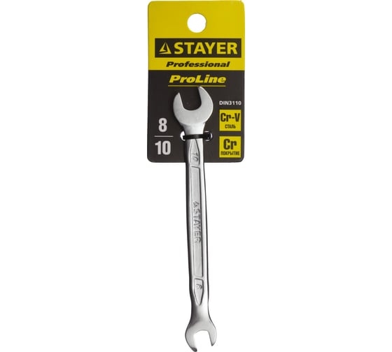 Гаечный рожковый ключ STAYER PROFI 8х10мм 27035-08-10