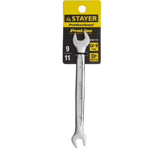 Гаечный рожковый ключ STAYER PROFI 9х11мм 27035-09-11