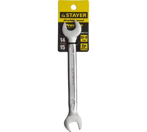 Гаечный рожковый ключ STAYER PROFI 14х15мм 27035-14-15