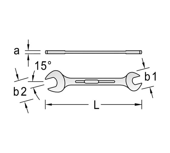 Гаечный рожковый двусторонний ключ GEDORE 1x1.1/8" 6071930
