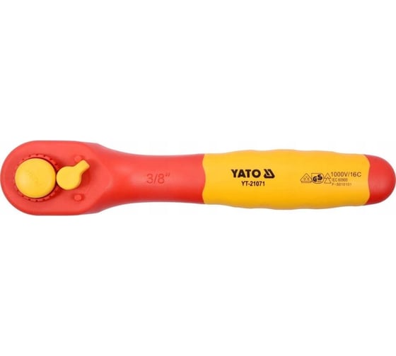 Диэлектрическая трещотка YATO VDE 3/8" 200 мм YT-21071