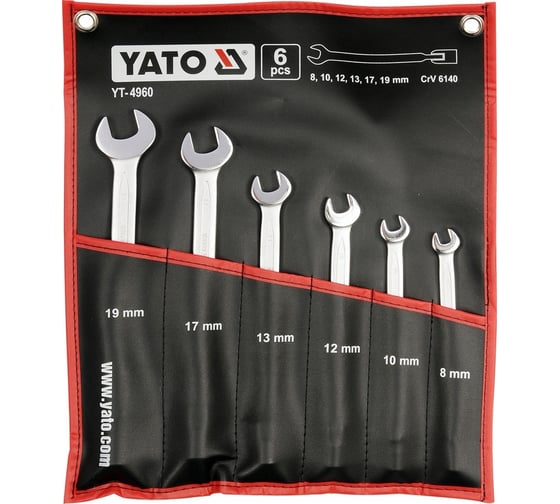 Набор рожково-торцевых ключей YATO 8-19 мм, 6 предметов YT-4960 1