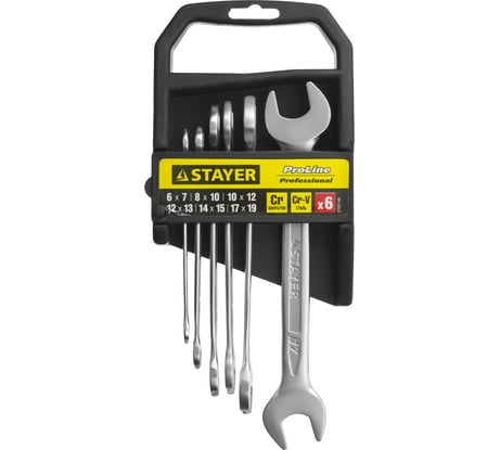 Набор гаечных рожковых ключей 6-19мм, 6шт STAYER PROFI 27037-H6