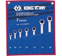 Набор комбинированных трещоточных ключей 8-19мм 7шт KING TONY 12107MRN01