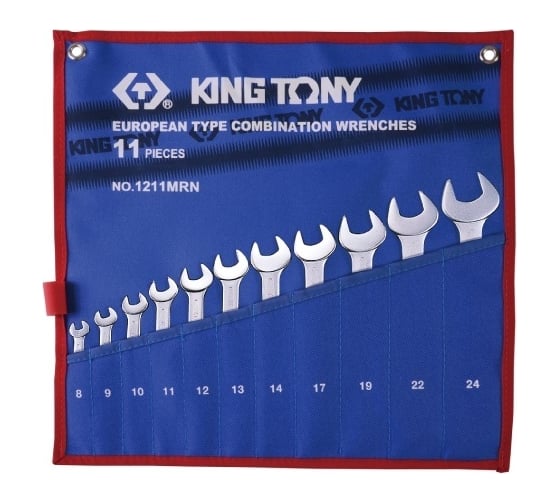 Набор комбинированных ключей 8-24мм 11шт KING TONY 1211MRN