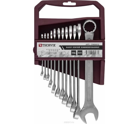 Набор комбинированных ключей THORVIK CWS0012 6-22 мм, 12 предметов 52046