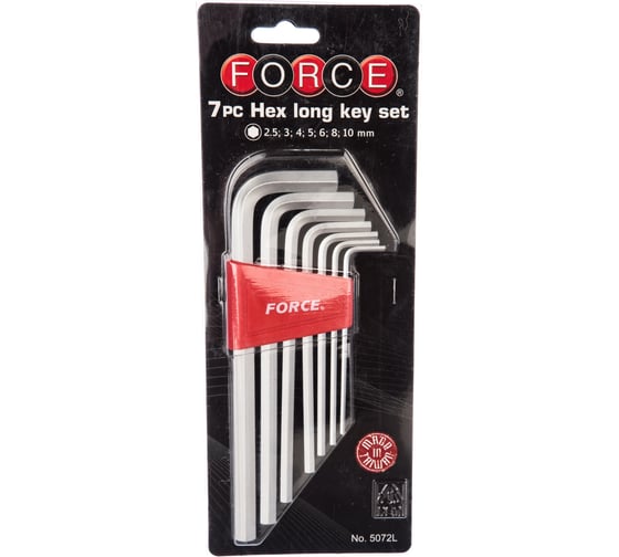 Набор шестигранных Г-образных ключей FORCE 7 предметов 5072L