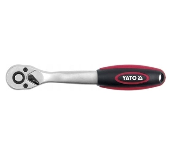 Трещотка YATO пластмассовая ручка, изогнутая, 72 зубца, 3/8", 200 мм YT-0317