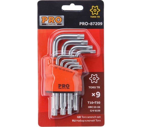 Набор коротких ключей STARTUL PRO Torx T10H-T50H 9 предметов PRO-87209