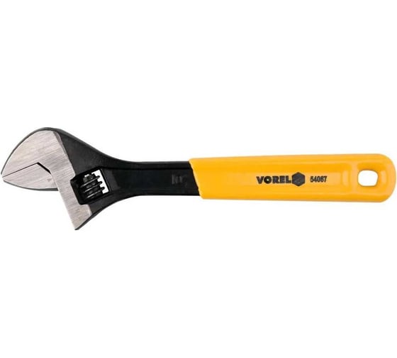 Разводной ключ VOREL резиновая ручка, 250 мм 54067