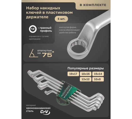 Набор ключей Rockforce 31 предмет, в ложементе RF-K5315(51206)