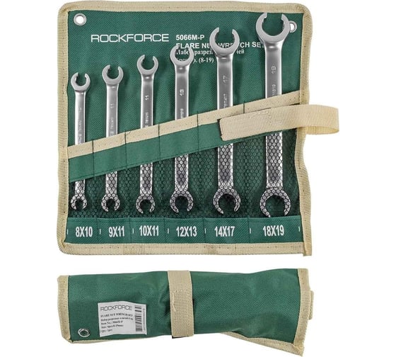 Набор разрезных ключей Rockforce 6 предметов, на полотне RF-5066M-P(51470)