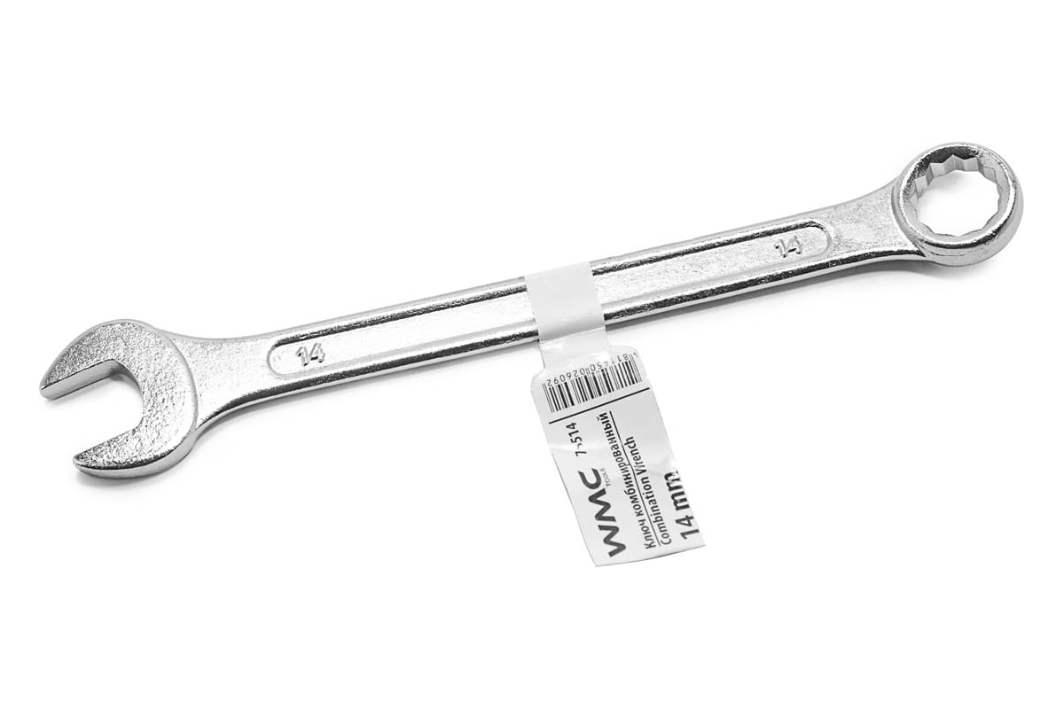 Комбинированный ключ WMC TOOLS 14мм 12-гранный прямой WMC-75514(50712 ...