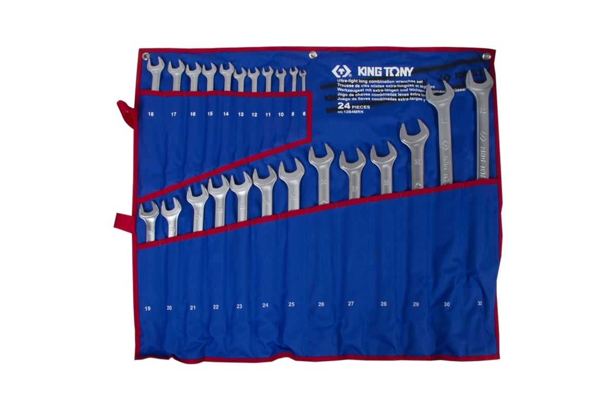 Набор комбинированных удлиненных ключей KING TONY 24 предмета 12B4MRN ...