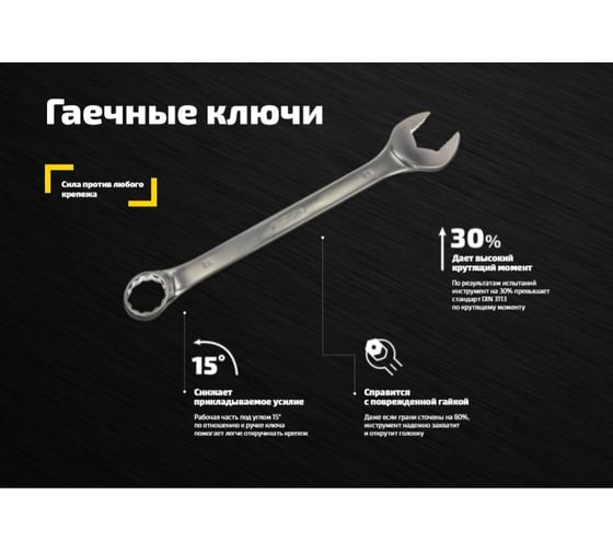 Комбинированный ключ Inforce 32мм, Сталь Cr-V, профессиональный, 06-05-29