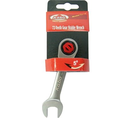 Укороченный комбинированный трещоточный ключ 72 зубца 18 мм KABO PFS181