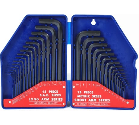 Набор шестигранных ключей WORKPRO 30 штук в пластиковом кейсе W022018