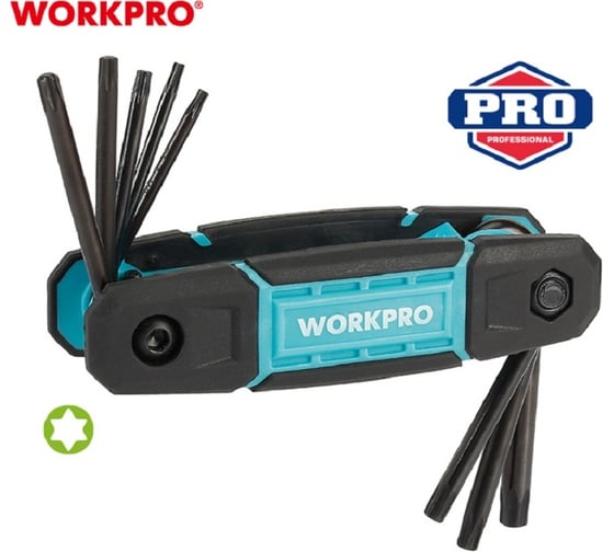Набор шестигранных ключей WORKPRO TORX, складной, 8 шт.  WP222030