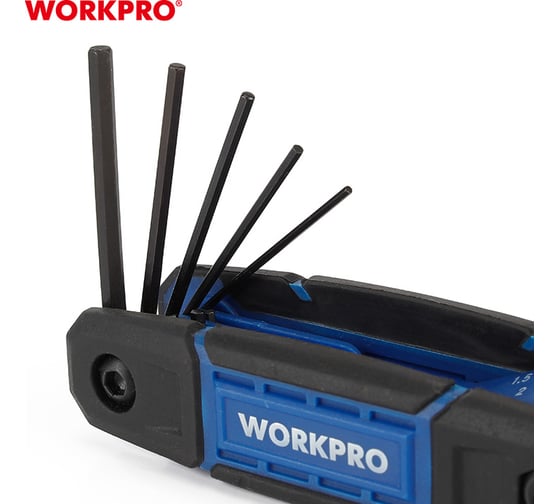 Набор шестигранных метрических ключей WORKPRO 8 шт. складной WP222028