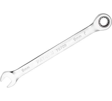 Комбинированный трещоточный ключ PATRON 9 мм P-75709