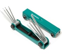 Набор ключей Forsage TORX складной 8 предметов, T5H-T10H, T15H, T20H c отверстием F-5087TF(27339)