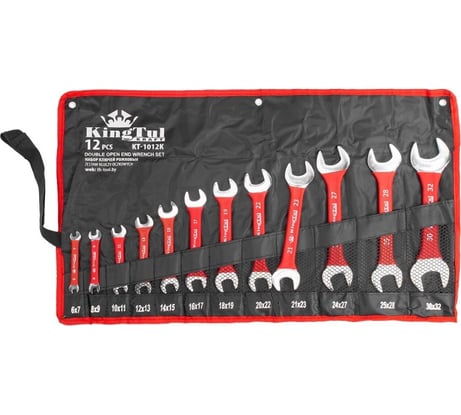Набор рожковых ключей KingTul 6x7-30x32 мм, 12 предметов, на полотне KT-1012k/3212K/(11059)