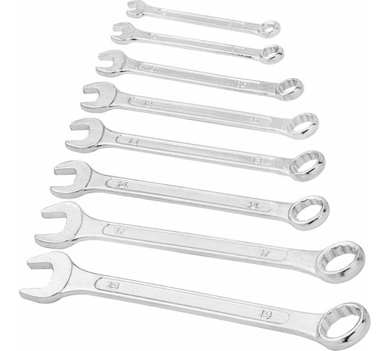 Набор комбинированных ключей WMC TOOLS 8 пр. 6, 8, 10, 12, 13, 14, 17, 19мм в пластиковом держателе WMC-5086(48312)
