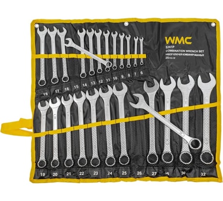 Комбинированные ключи WMC TOOLS 6-28, 30, 32 мм, 25 предметов WMC-5261P(54761)