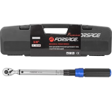 Динамометрический ключ щелчкового типа с быстрой фиксацией Forsage Premium 20-120Нм, 3/8" F-6473390(52878)