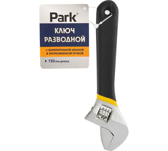 Разводной ключ с измерительной шкалой и прорезиненной ручкой PARK 15 см 105469