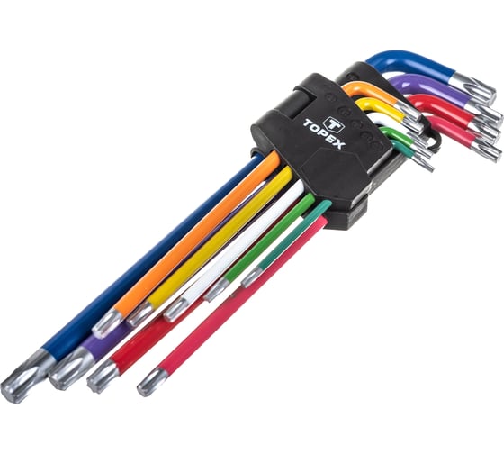 Шестигранные ключи Torx, T10-T50 мм, набор 9 шт. TOPEX 35D969