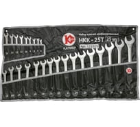 Набор комбинированных ключей, 25 штук, CrV Калибр НКК-25Т 00000062585