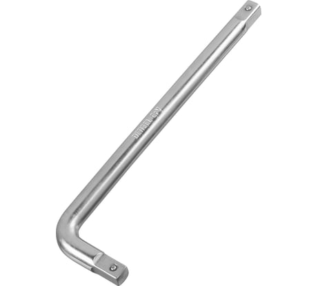 Вороток Denzel Г-образный, 200x50 мм, квадрат 3/8", crv, матовый хром 14062