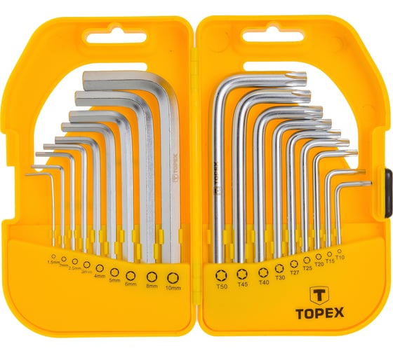 Ключи шестигранные и Torx, 18 шт TOPEX 35D952