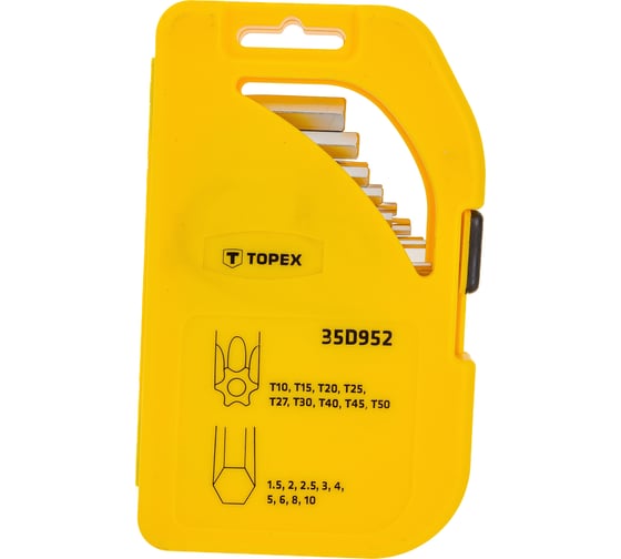 Ключи шестигранные и Torx, 18 шт TOPEX 35D952
