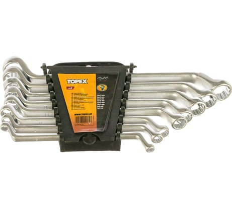 Накидные изогнутые ключи 6-22 мм, набор 8 шт. TOPEX 35D856