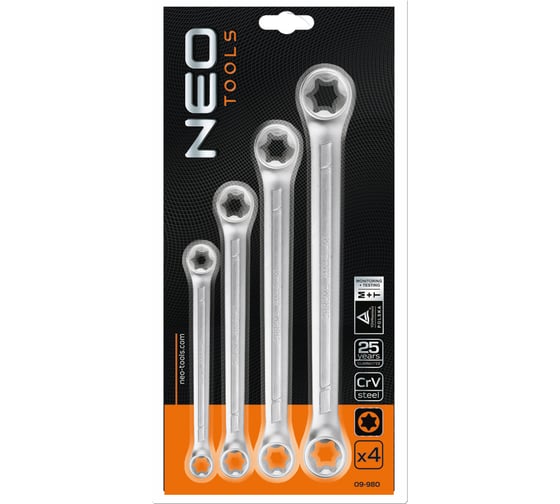Накидные ключи NEO Tools Torx, 4 шт. 09-980