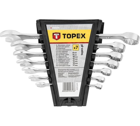 Набор комбинированных ключей TOPEX 6-17мм, 7шт. 35D379