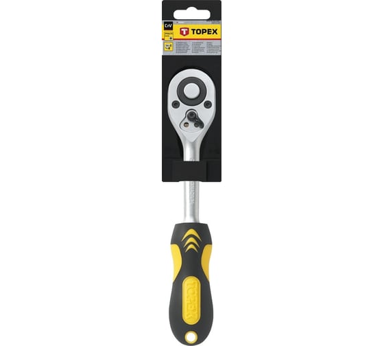 Трещоточный ключ TOPEX 3/8", 200мм, 72 зуба 38D521