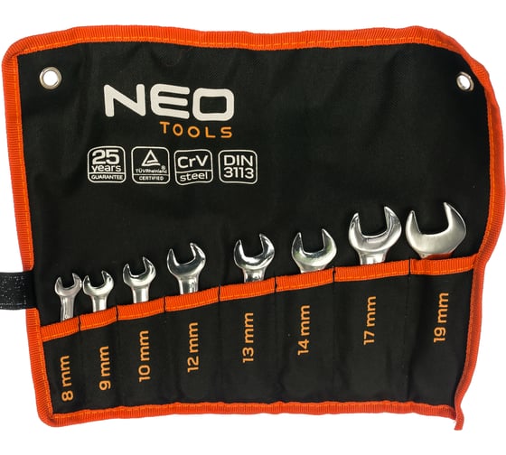 Комбинированные ключи NEO Tools 8-19 мм, 8 шт. 09-791 1