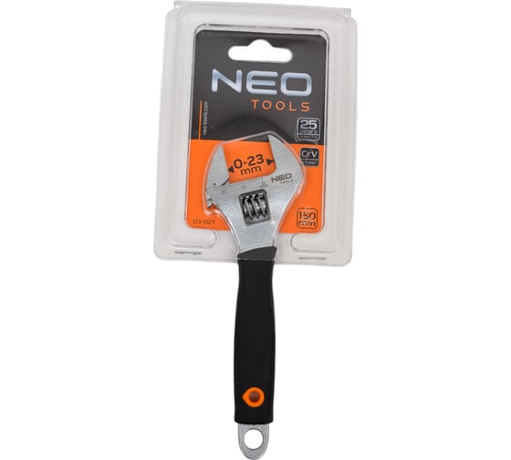 Разводной ключ, 150 мм, рабочий диапазон 0-23 мм NEO Tools 03-027