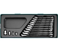 Набор гаечных комбинированных трещоточных ключей с аксессуарами Jonnesway W106115SP 8-19 мм, 15 предметов 46624